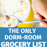 Surviving college can be hard, but this dorm-room grocery list is all your students need to adjust and feel right at home. Check out the list and you’ll see just how many different types of meals you can make from it. #CentSaiEducation #frugaltips #dormroomgrocerylist #collegestudents