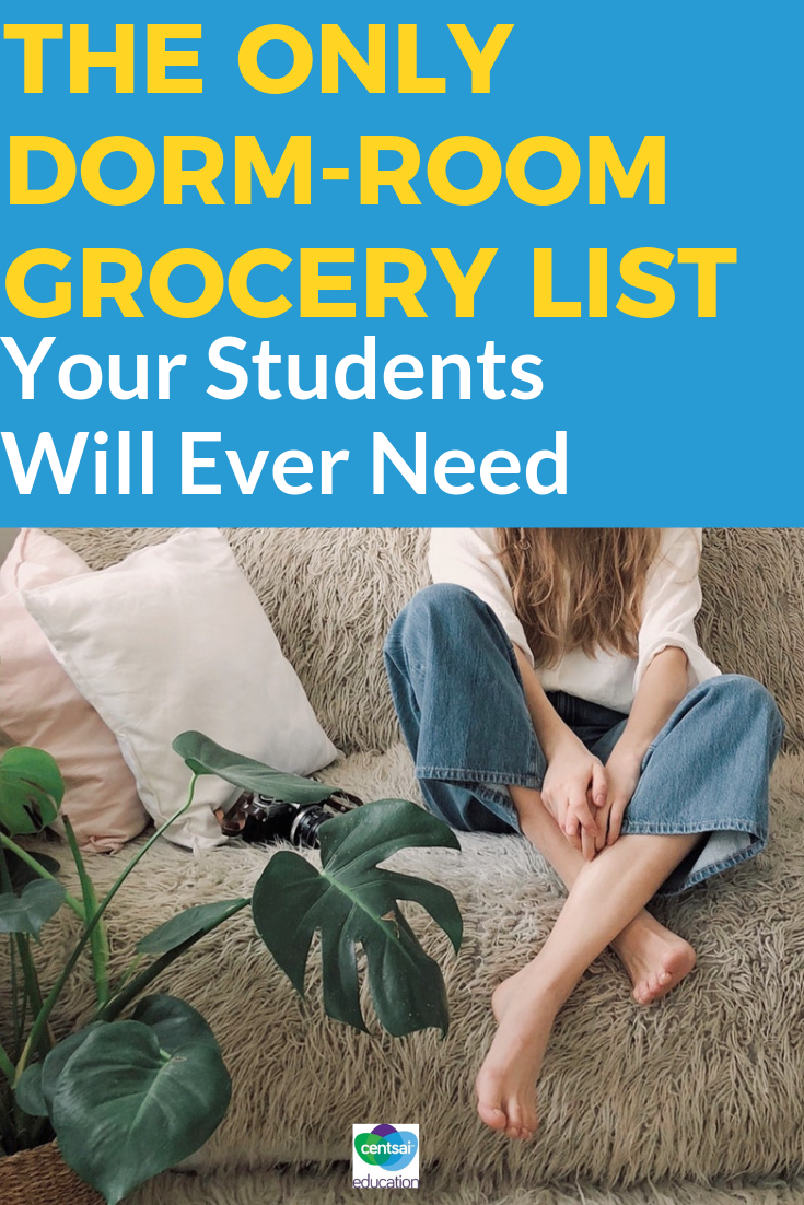 Surviving college can be hard, but this dorm-room grocery list is all your students need to adjust and feel right at home.