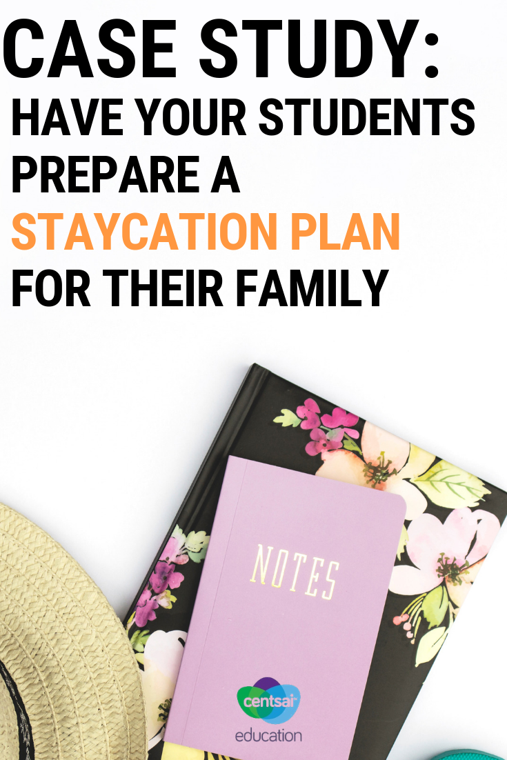 Top ideas to give your students for planning a staycation when a family vacation isn't a possibility. Give them a budget and let them plan a fun but frugal staycation for their family.