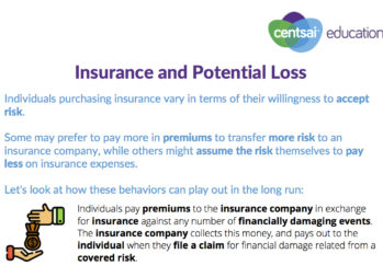 Worksheet: Insurance and Potential Loss